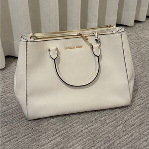Michael Kors Cream Tote with Gold Accents